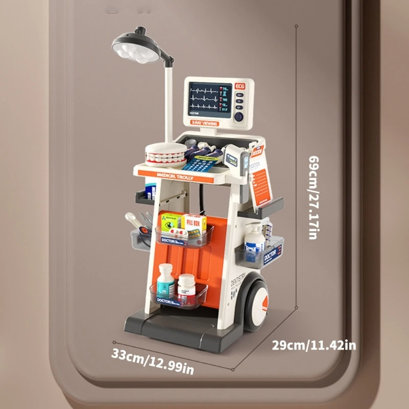 À prova crianças fingir médico playset destacando brinquedo educativo ecg para aprendizagem pré-escolar 15ub
