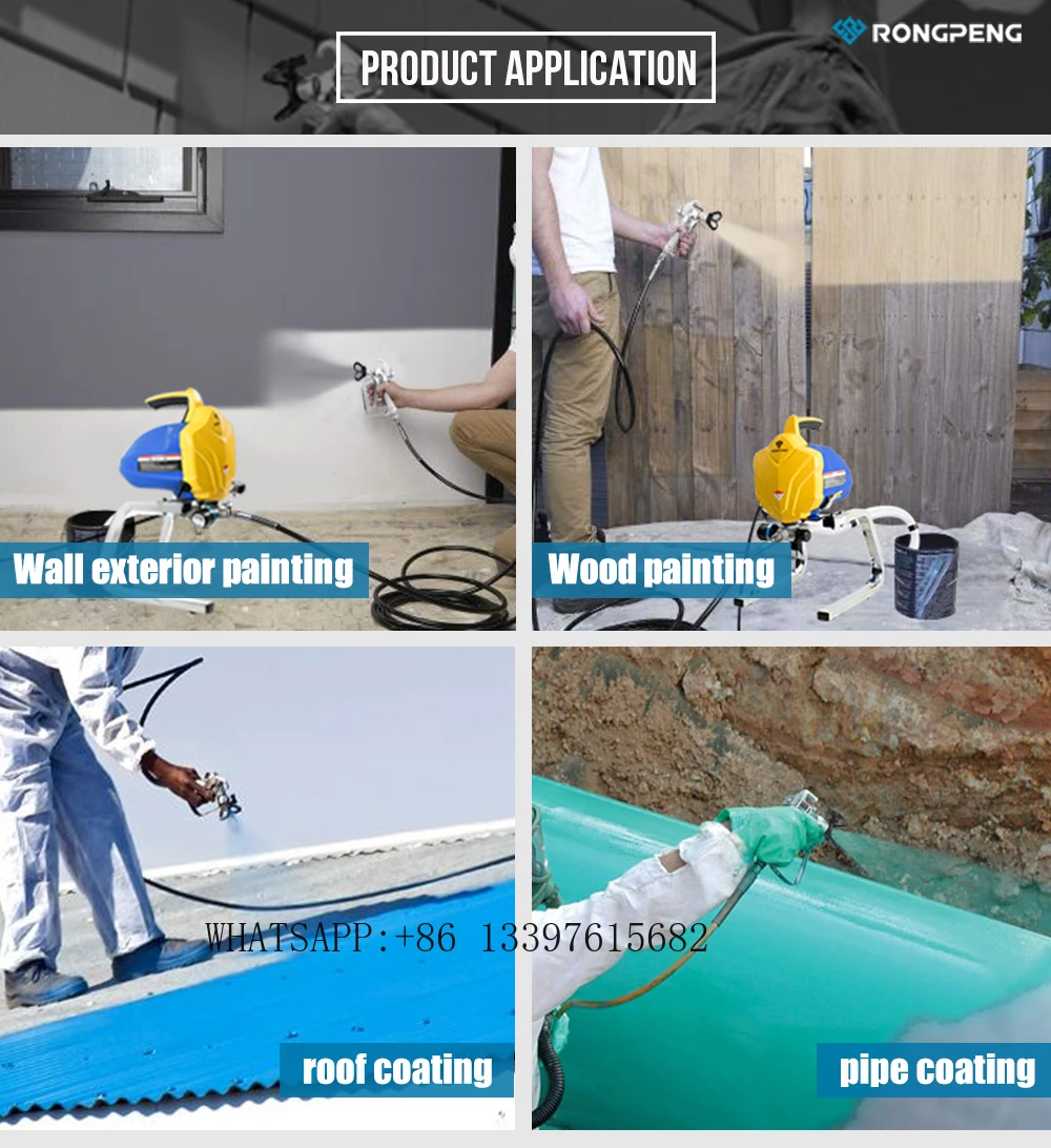 RONGPENG R8623N DIY and Tradesman Professional 220V/50Hz Airless Paint Sprayer With High Pressure Piston Pump