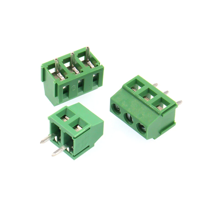 

500pcs/lot KF128 Pitch 3.5/3.81mm Screw PCB Green Terminal Block Connector 2P 3 4 5 6 8p Copper Plated Tin Pin 300V/10A