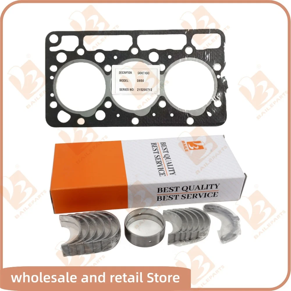 

For Kubota D850 Cylinder Head Gasket Main Bearing & Connecting Rod Bearing Engine Spare Parts