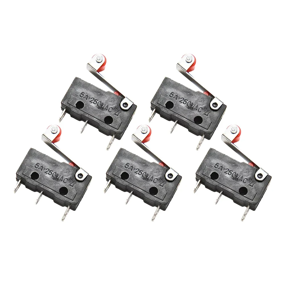 Pack of 5 Small Limit Door Switch Buttons with Self Reset Mechanism and 5A 250V Rating for Electrical Applications