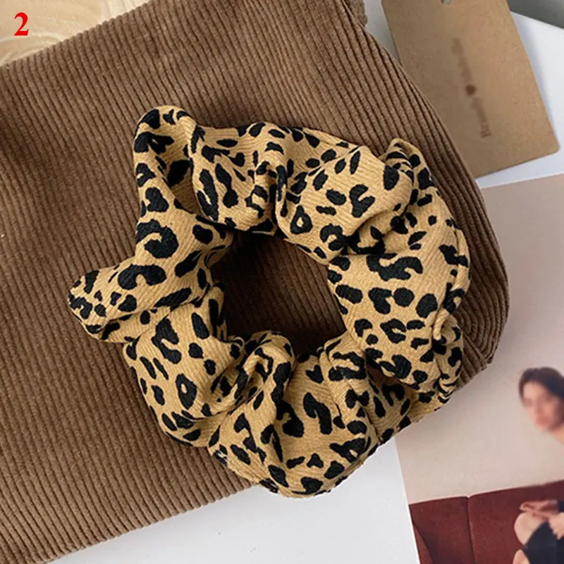 1PC Soft Animal Leopard printing Hair Scrunchie Ponytail Loop Holder Stretchy Elastic Hair band for women Hair Accessories