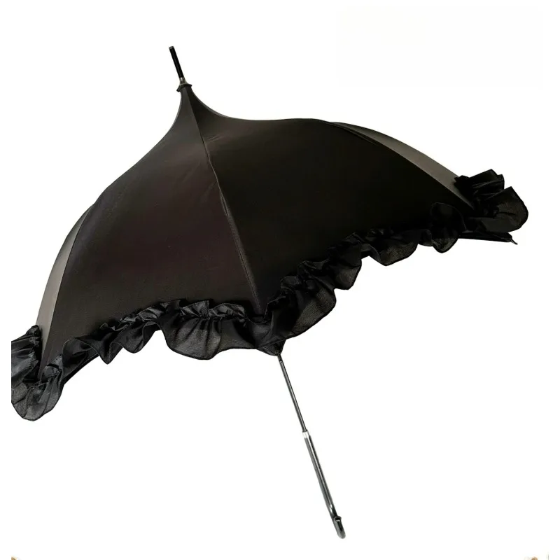 Straight bone manual bat umbrella long handle weather and rain sunscreen umbrella UV protection