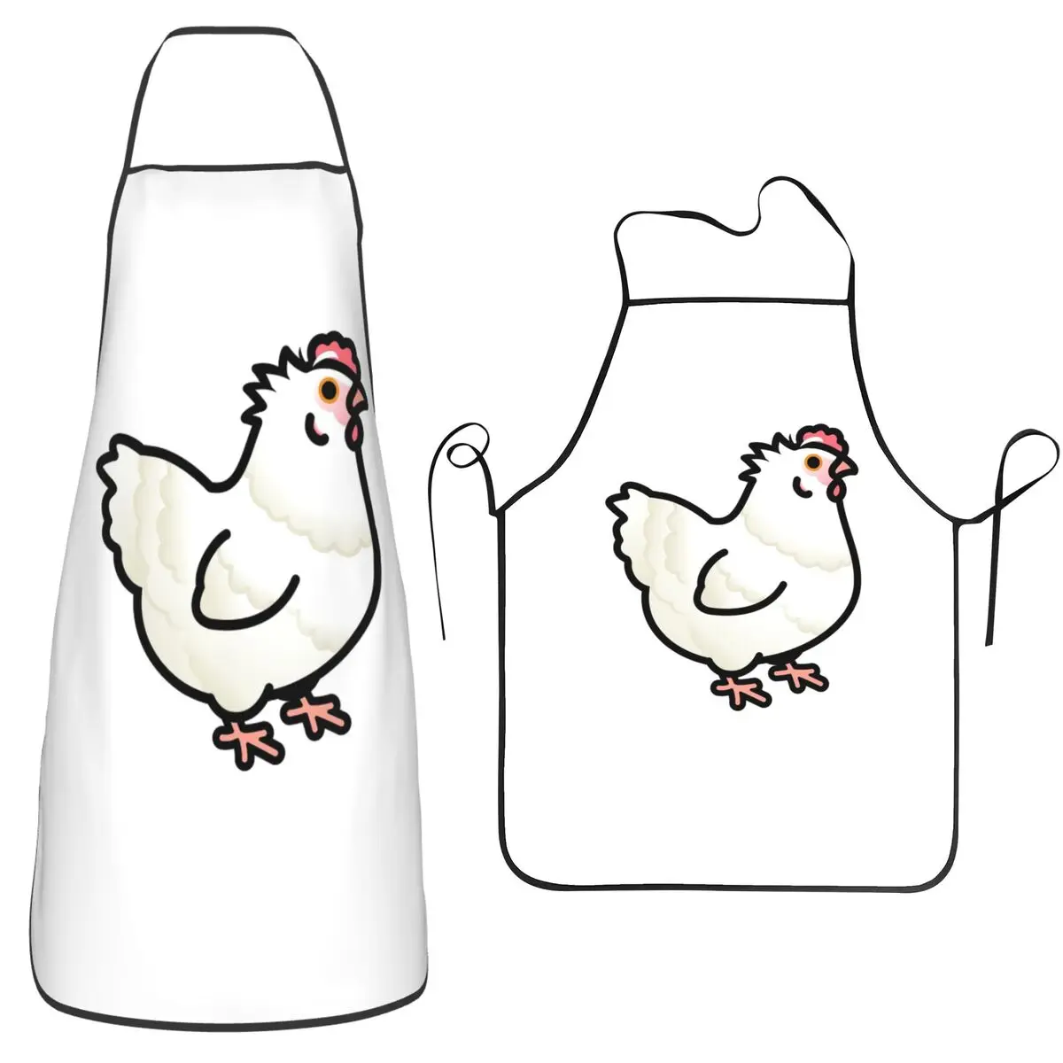 Custom Chubby Chicken Apron Chef Cooking Tablier Sleeveless Bib Kitchen Cleaning Pinafore for Women Men Painting