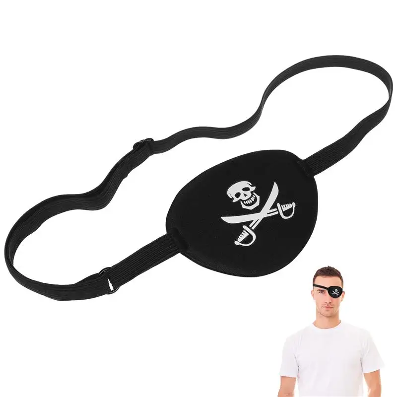 

1pc Adults Pirate Eye Patch Skull Crossbone Eye Patch Eye Mask for Halloween (Black)