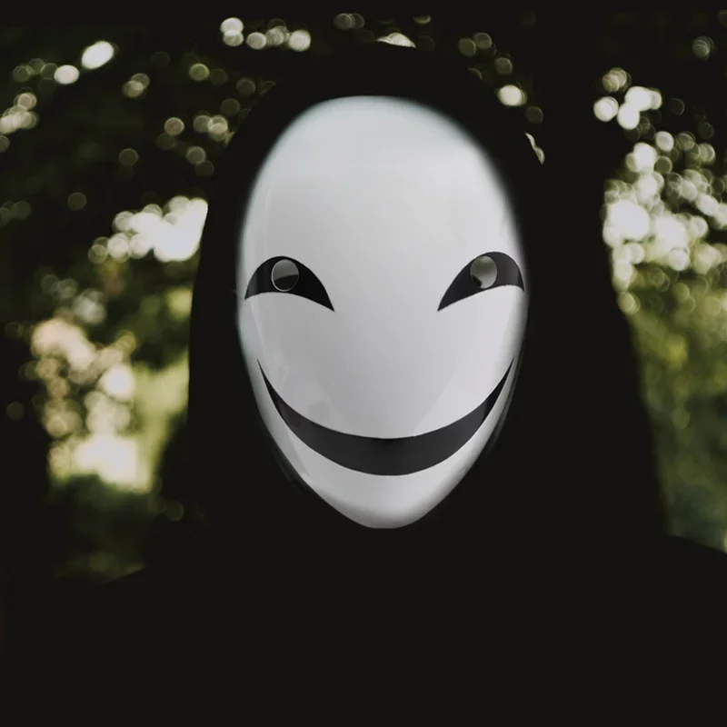 Máscara en forma de V con cara de llanto y sonrisa, máscara de Anime Black Bullet Kagetane Hiruko, disfraz de Terror para Halloween, accesorio para hombres y mujeres