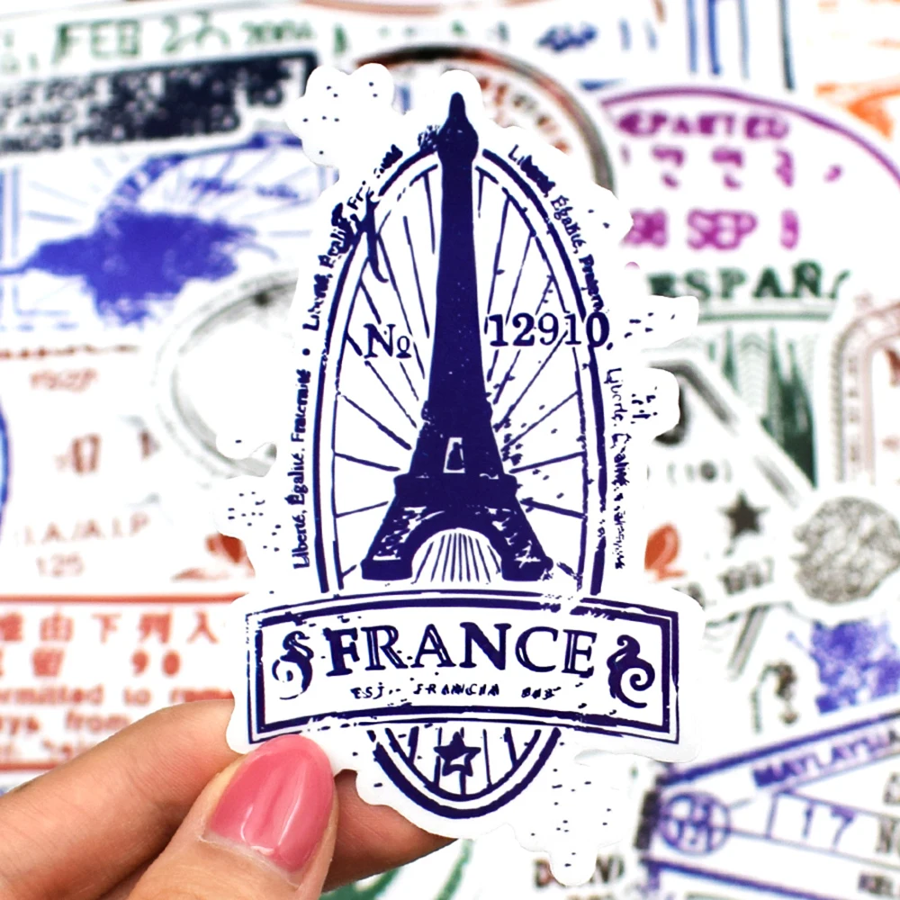 10/30/50pcs Vintage Transparent Postmark Stamp Stickers Decals Toy DIY Luggage Skateboard Fridge Car Graffiti Sticker for Kid