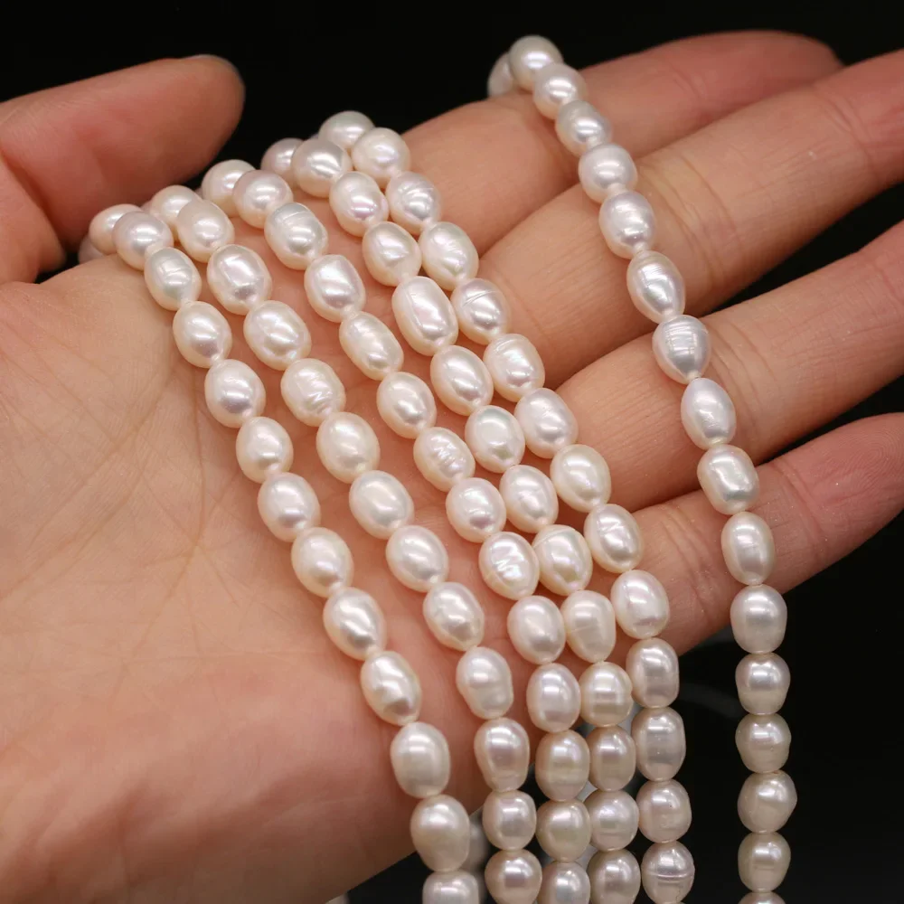 New Natural Zhuji Freshwater Pearl Beads Loose Rice Punch Pearl Bead for Jewelry Making Diy Necklace Bracelet Accessoires