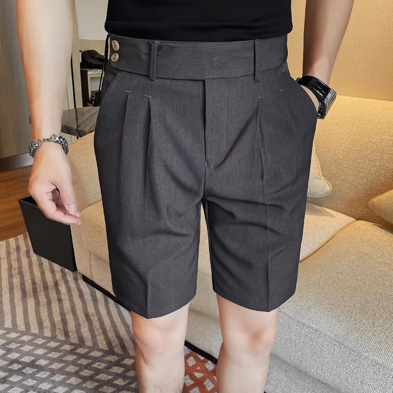 

New Summer Men Casual Shorts Solid Color Versatile Mid Length Design for Trendy Fashion Look with High End Appeal