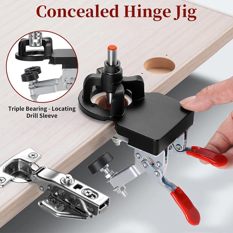 

Concealed Hinge Jig Kit Hole Drilling Guide Locator With Fixture Woodworking Hole Opener Tools Door Cabinets Puncher Tools