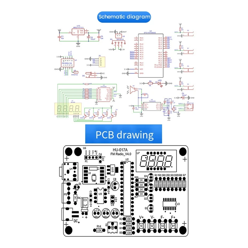 Radio Assembly Kit FM Leiterplatte Herstellung Mikro controller DIY elektronische Produktion Löten Praxis lose Teile Zubehör