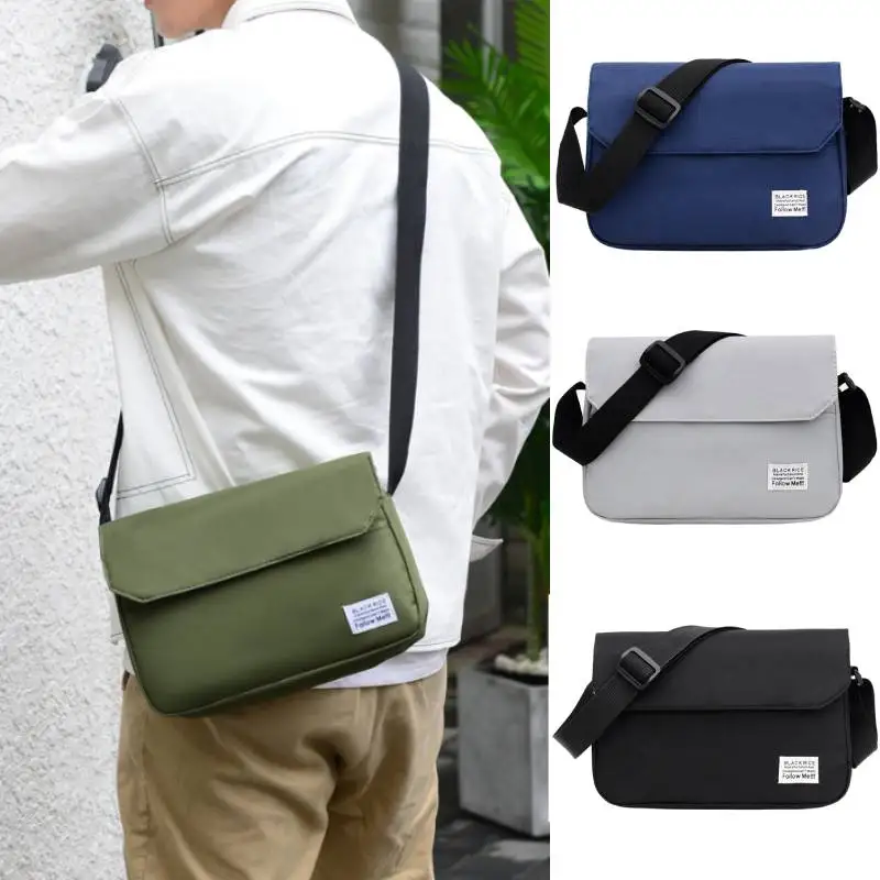 Men Shoulder Messenger Bag Solid Leisure Satchels Crossbody Large Outdoor Travel Camping Hiking Street Bags Packs Satchel Purse