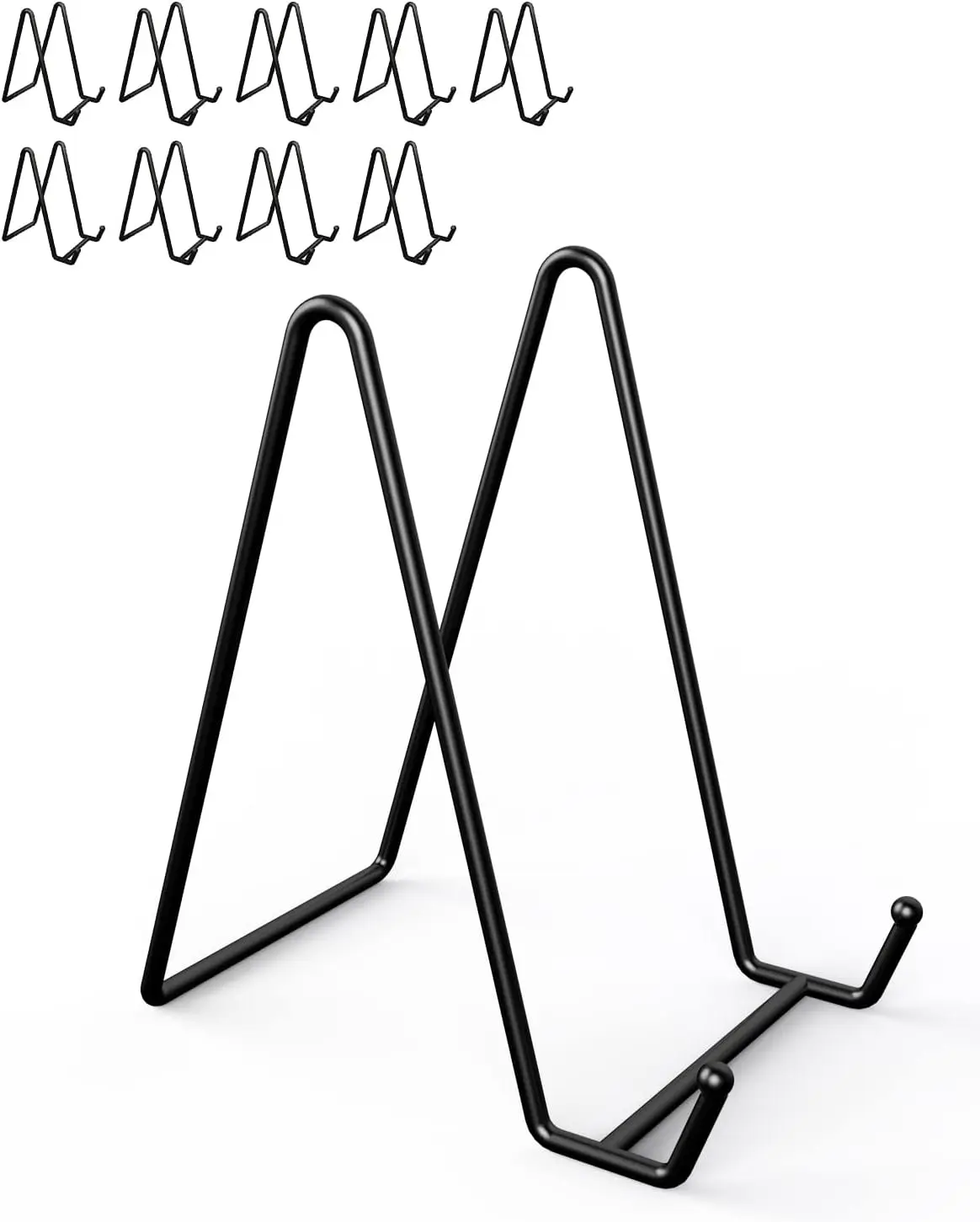 

Display Stands for Plate, 6 Inches Black Plate Holders, Metal Picture Stand for Decorative Plate, Book, Photo, 10 Pack