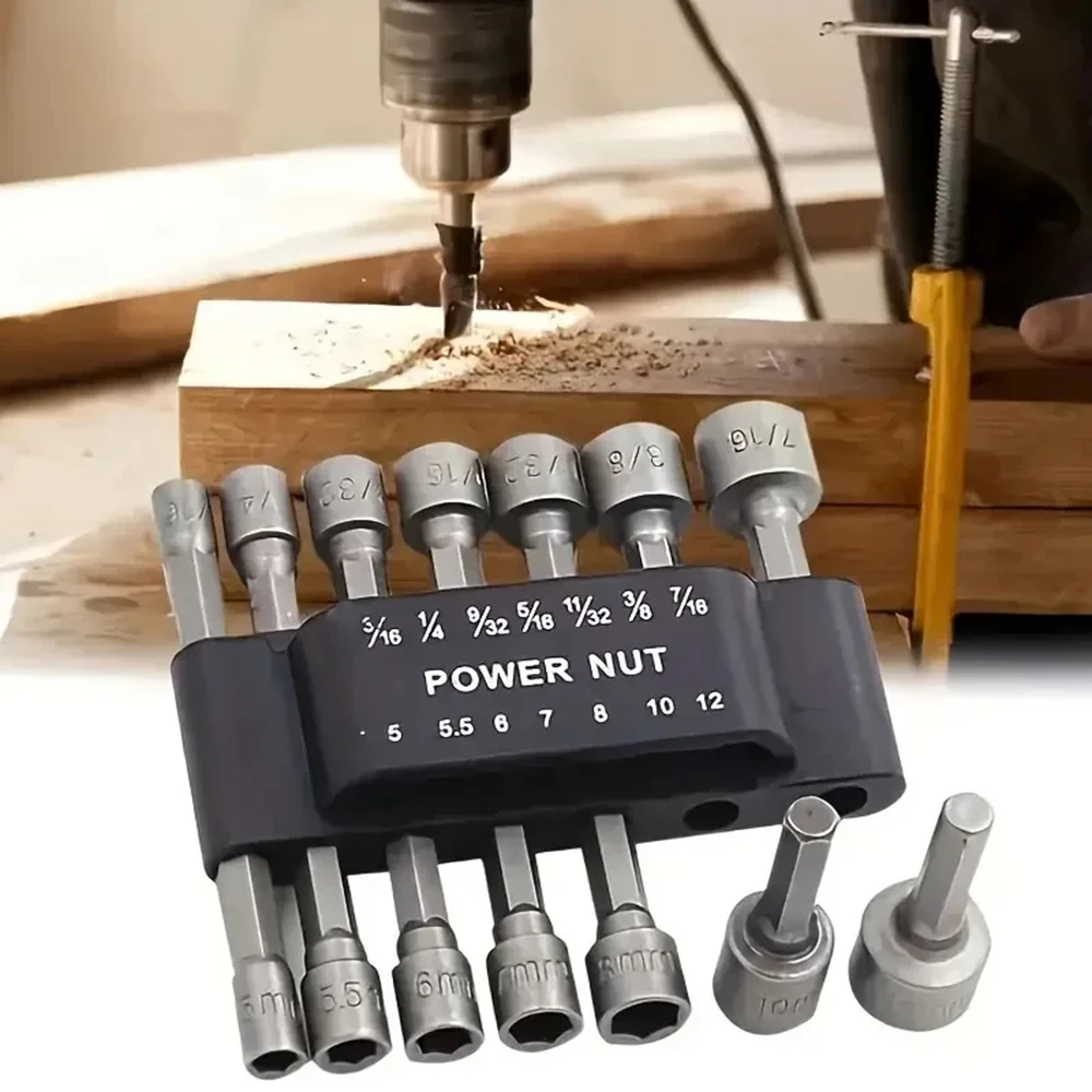 14PCS/9PCS Allen Bit Hex Socket Sleeve Set Nut Driver Bit Set Durability Driver Screwdriver Set Pneumatic Bits Insert Tool Set