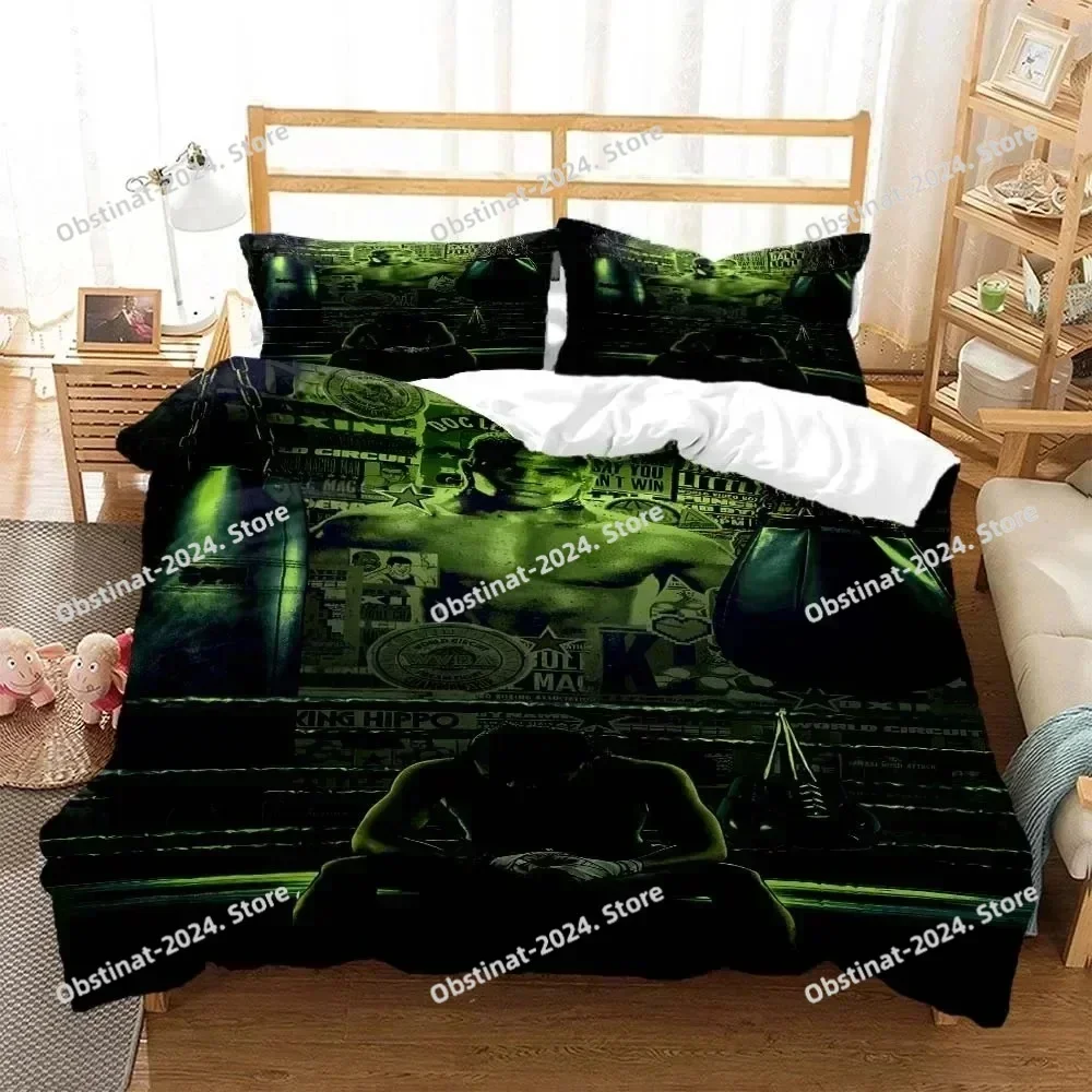 Top Mike Tyson Boxing Champion Bedding Set Boys Girls Twin Queen Size Duvet Cover Pillowcase Bed Kids Adult Home Textileextile
