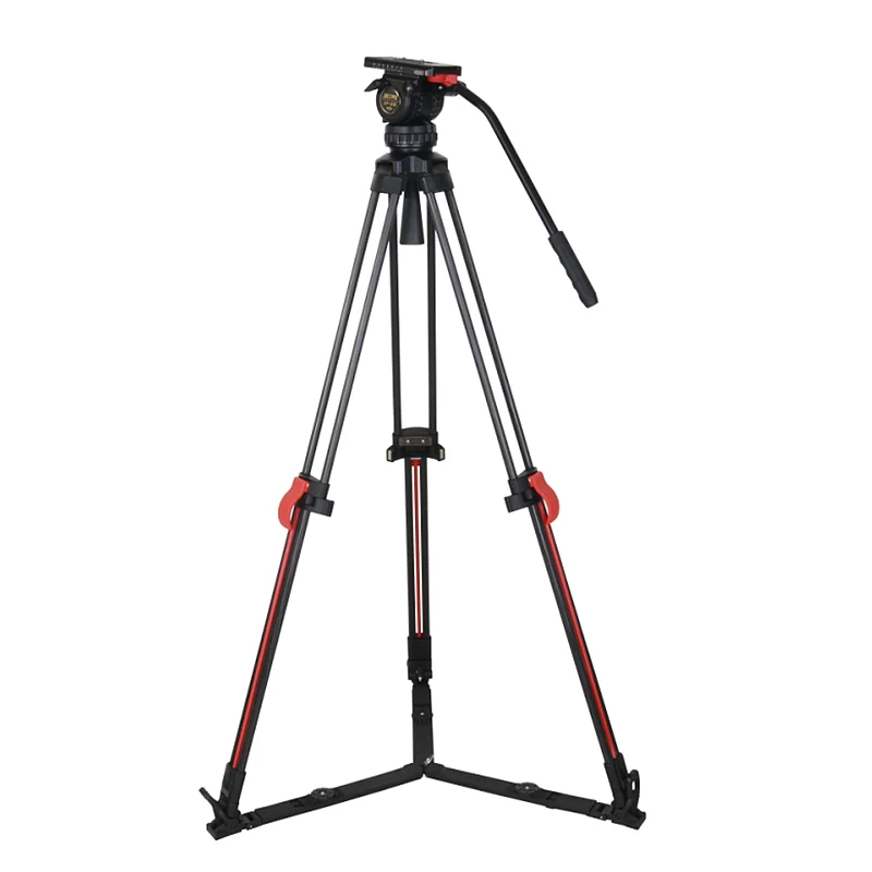 V6 CF-S Professional CCTV Heavy Duty One Click Locking DSLR Camera Carbon Fiber Tripod with Fluid Head