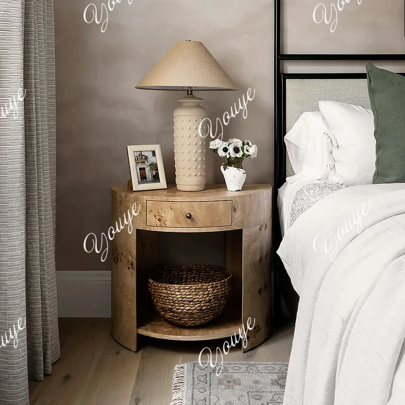 

Американская средневековая прикроватная тумбочка из кожи опуха дерева, прикроватная тумбочка из кожи опухоли, угловой диван в стиле ретро