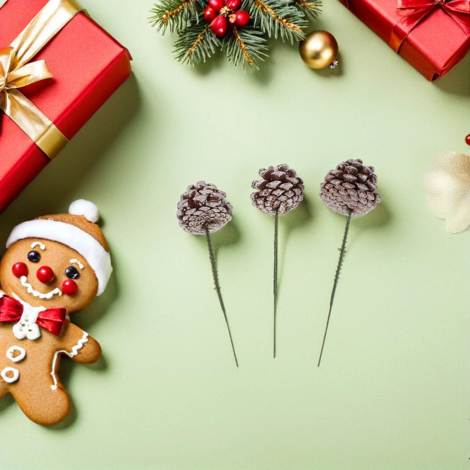 

30Pcs Winter Holiday Pine Cone Picks Rustic Party Flowers Decoration Garland Wreath Outdoor Seasonal Christmas Pinecones Crafts