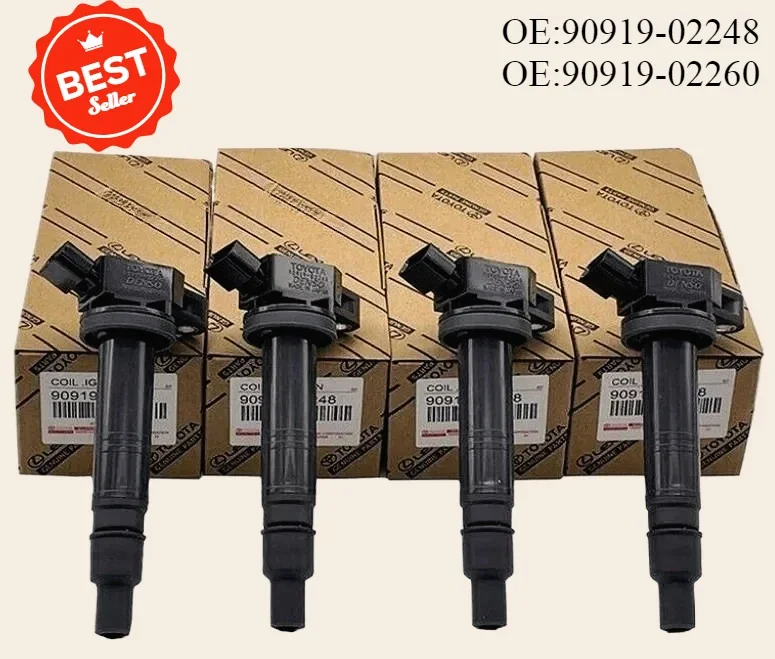 4PCS Brand new 90919-02248 9091902248 90919-02260 Ignition Coils, For T-oyota Tacoma 4Runner 4.0L UF495