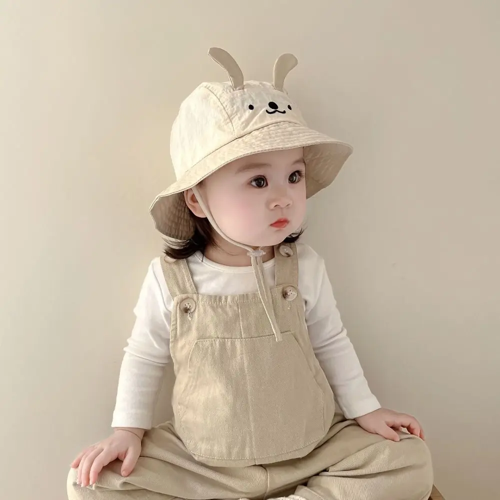

Casual Cute Ear Baby Bucket Cap Quick Dry Thin Boys Girls Sunhat Cartoon Animal Summer Fisherman Caps Toddler