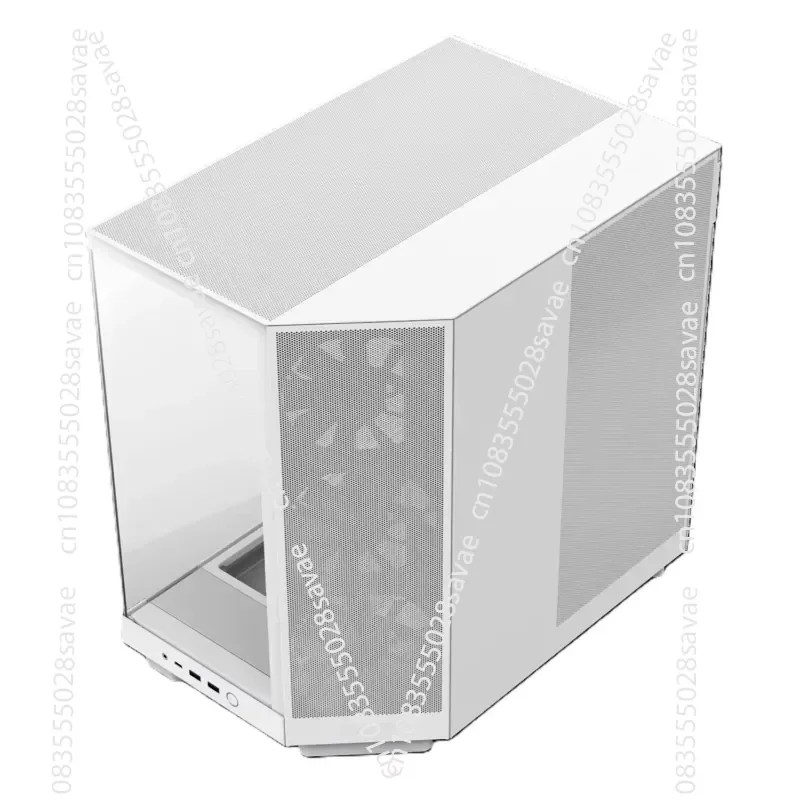 H6 White Gaming Case Compact Dual Cavity Mid Tower Airflow Case PC Case with Three 120mm Fans