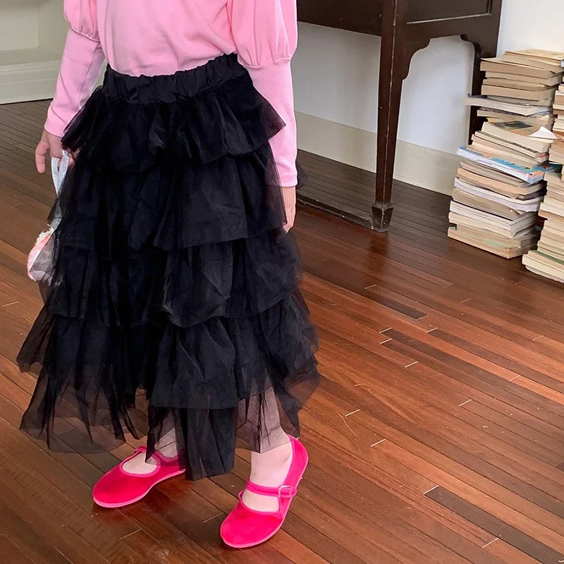 

Весенне-осенняя юбка-пачка для девочек, модная, пышная, однотонная, для малышей и детей постарше, в стиле «торт»