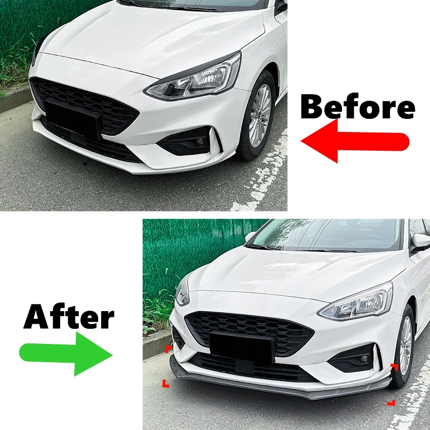 Front Lower Bumper Spoiler Lip Splitter For Ford Focus MK4 ST Line 2019-2022 Front Bumper Lip Diffuser Spoiler