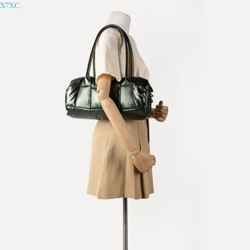 

X7XC Women Bag Casual Armpit Bag Top Handle Bag PU Leather Shoulder Bag Cylinder Bag Korean Styles Underarm Bag Soft Handbag