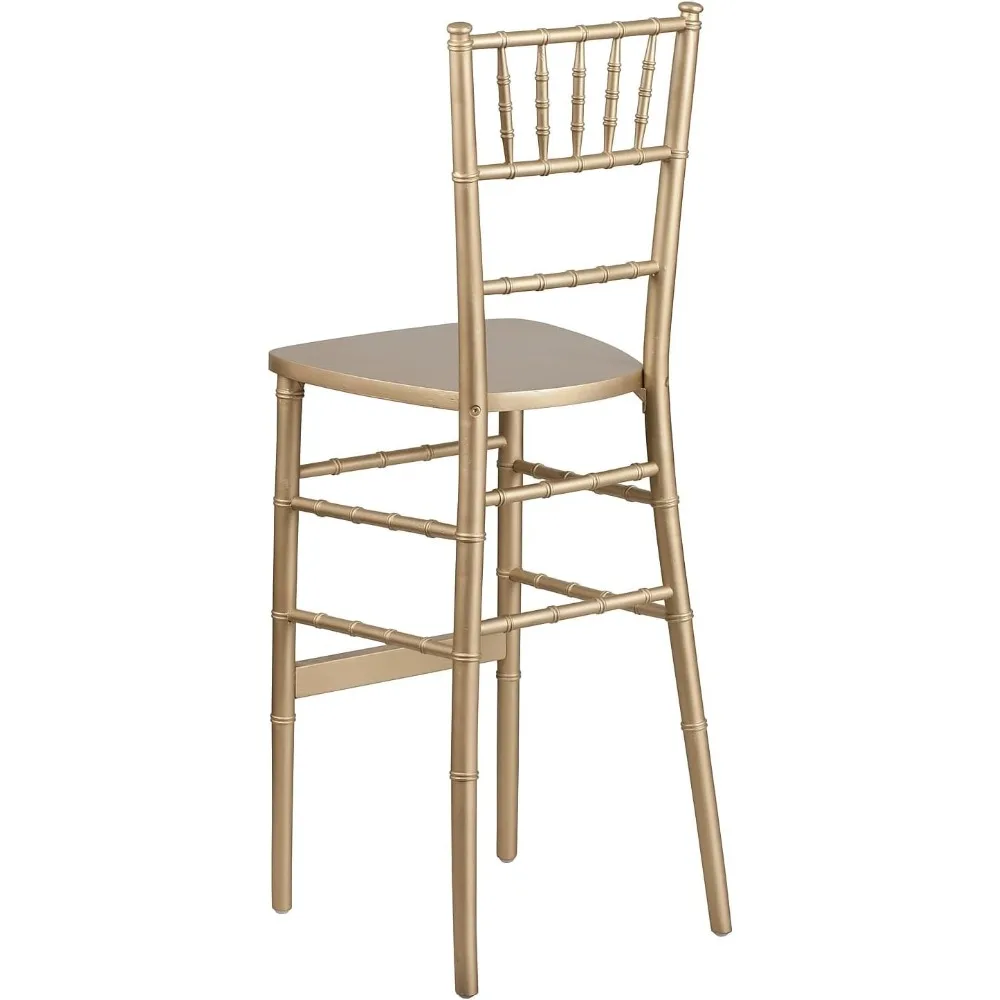 2 Pack HERCULES Series Gold Wood Chiavari Barstool