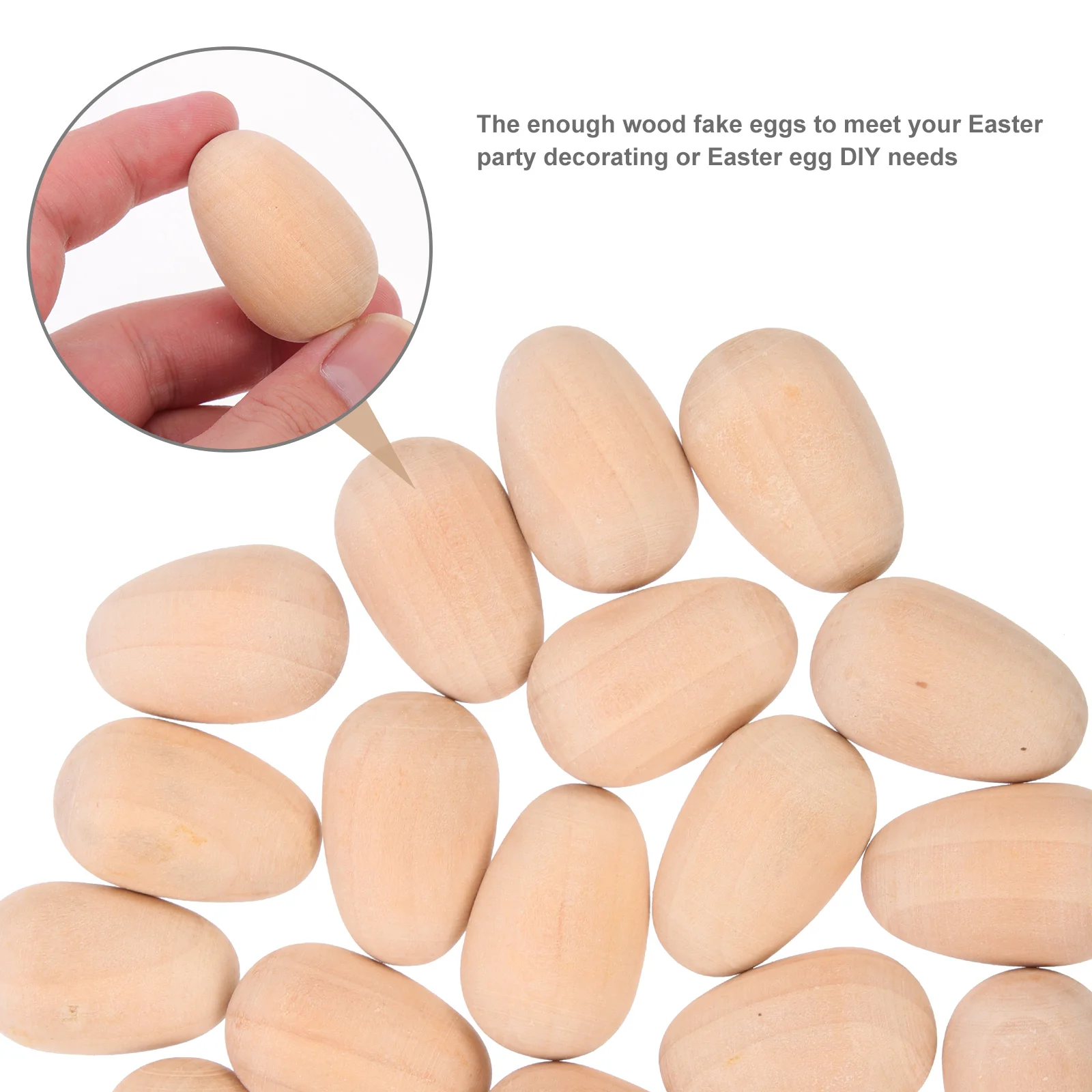 100 Pcs Wooden Simulated Eggs Craft Crafts Decorative Suite Fake for Decorating Simulation Desktop Child Decorations Kids