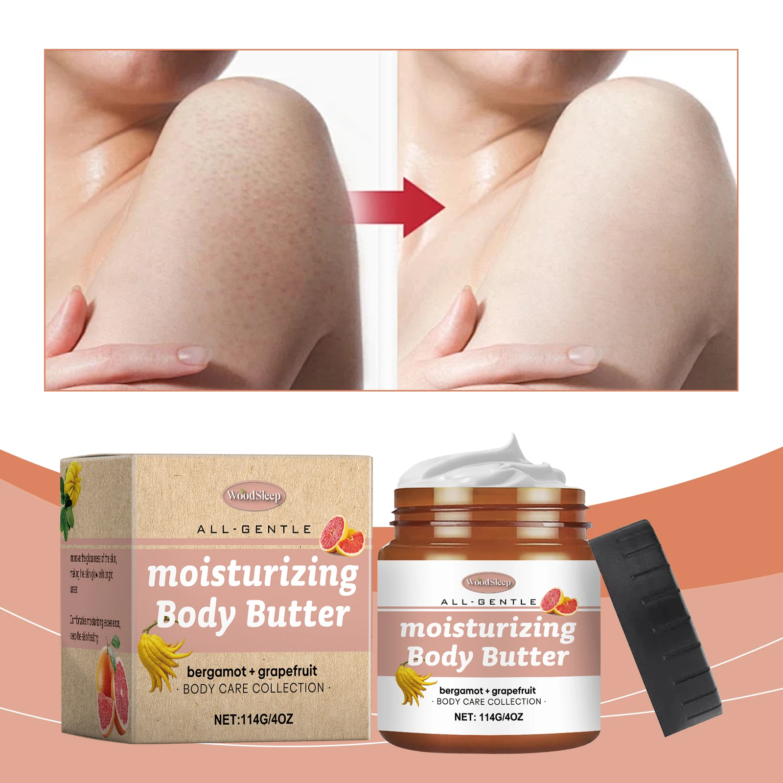 

WoodSleep Body Butter Увлажняющий крем с бергамотом и грейпфрутом Увлажняющий увлажняющий крем для тела Увлажняющий кожу