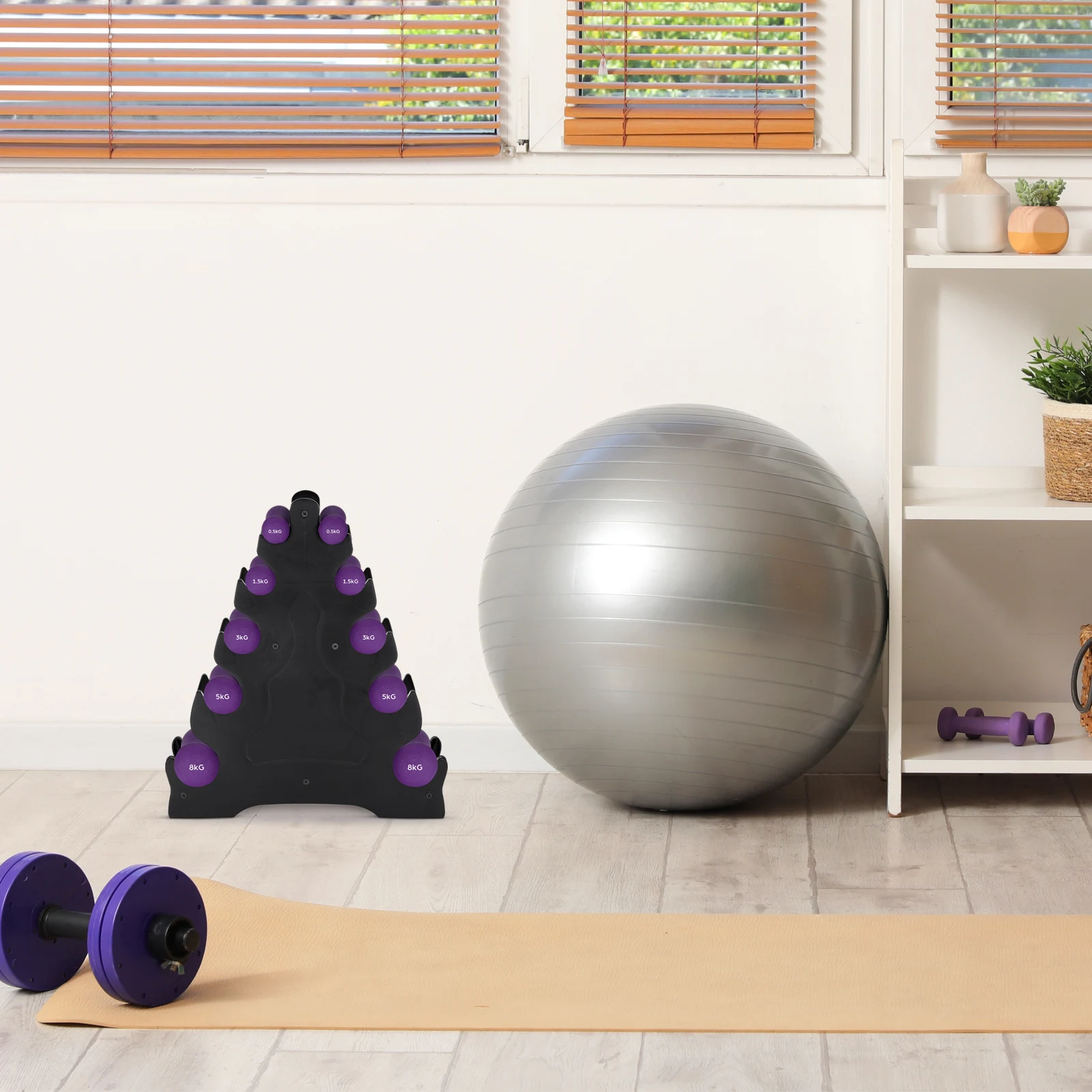 

Dumbbell Rack Layers Fitness Supplies Leaf Design Storage Stand Fitness Equipment Accessories Home Gym Durable Safe