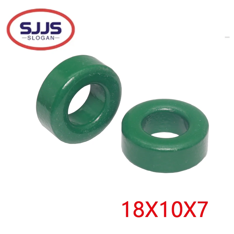 【10-5PCS】Mn-Zn High Conductivity Green Ferrite Core Ring 18x10x7mm 18*10*7mm Anti-interference Filter Inductor