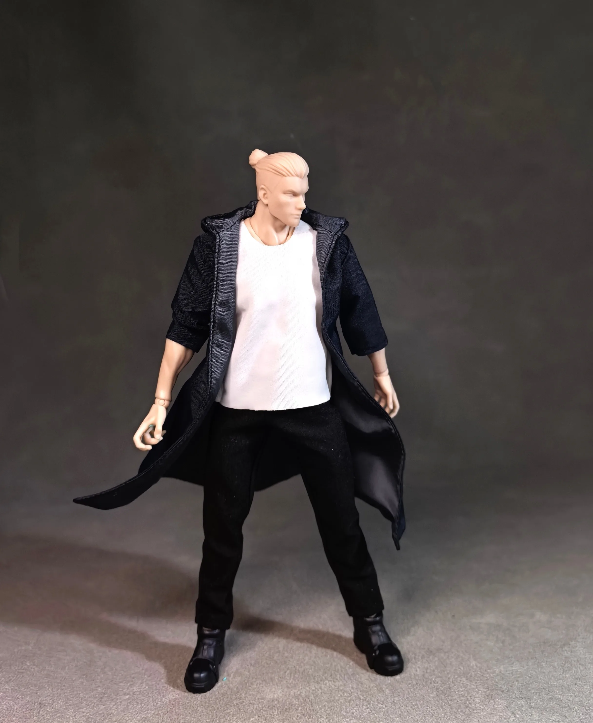 

1/12 Scale Male Costume Suit Male Windbreak T-shirt Pants Accessories for 6" Vtoys Romankey Action Figure Body