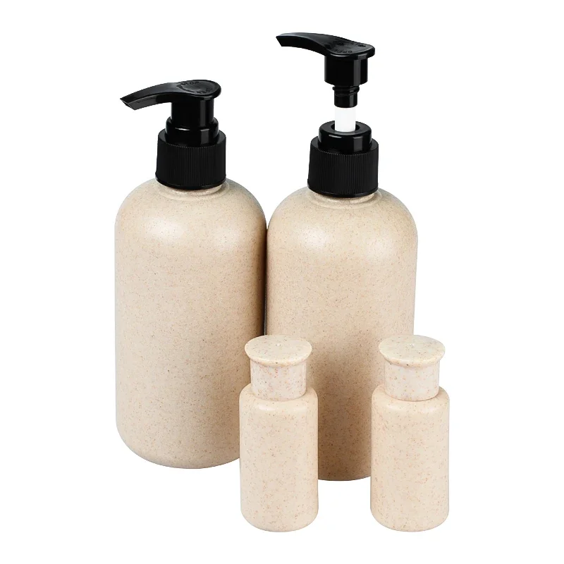 wheat straw Biodegradable Wheat Straw Cosmetic Bottle Packaging Ecological Degradable Wheat Straw Cosmetic Container Plastic