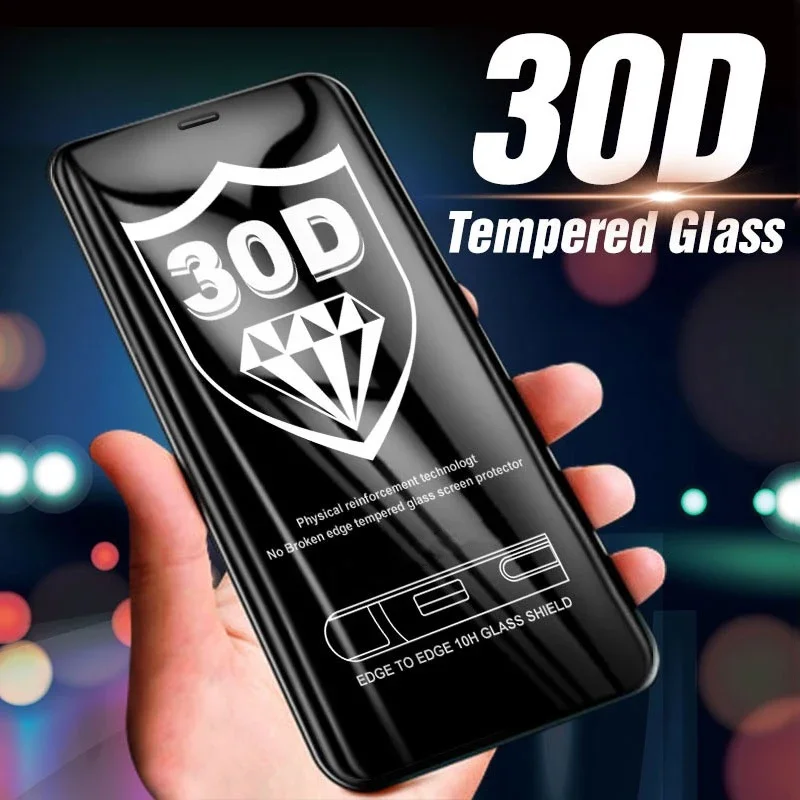 30D Screenprotector Verrs Protection For iPhone 16 15 14 13 12 11 Pro Max Mini XR X XS 8 7 Plus Tempered Glass Screen Protector