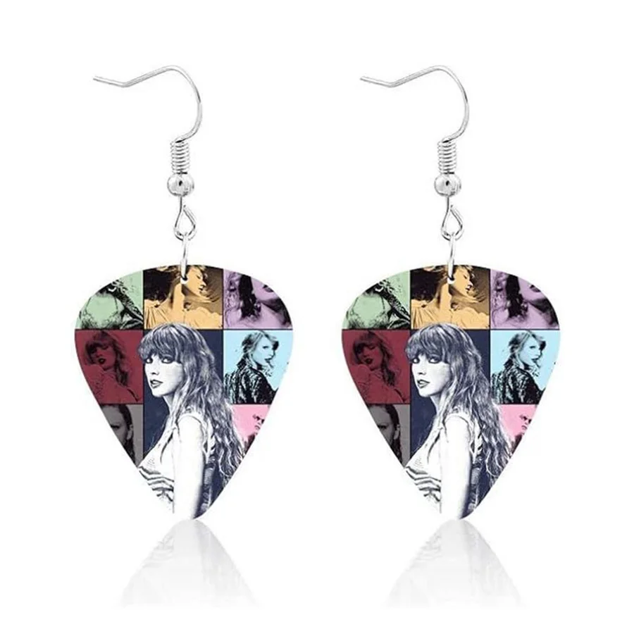 New Trendy Taylor Love Album Acrylic Earrings for Women Sweet Hiphop Party Jewelry Friendship Gifts