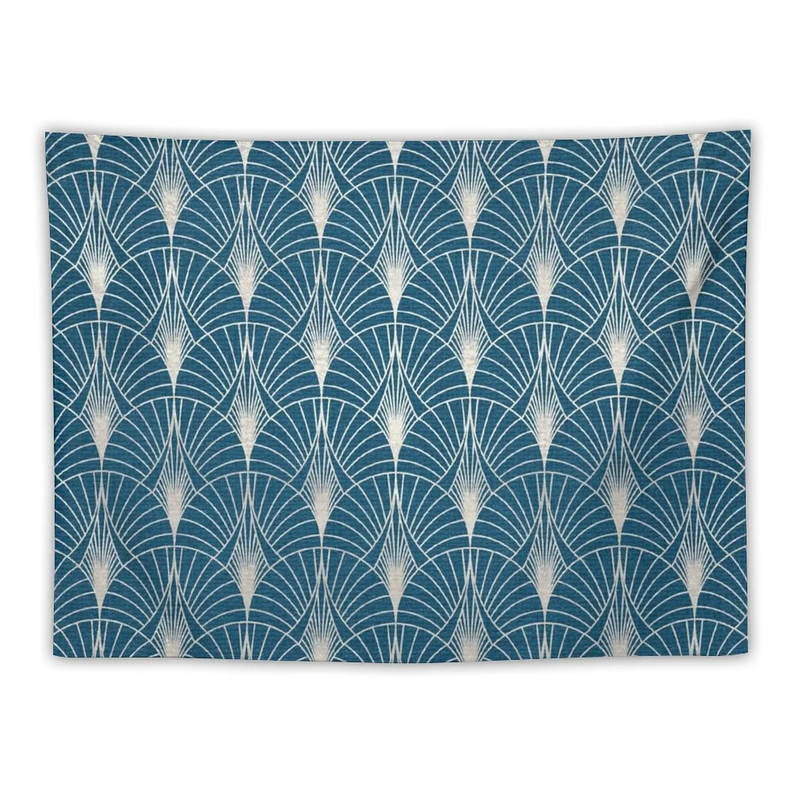 

(Faux) Turquoise and (Faux) Silver Art Deco Pattern Tapestry Things To The Room Wall Decor Tapestry