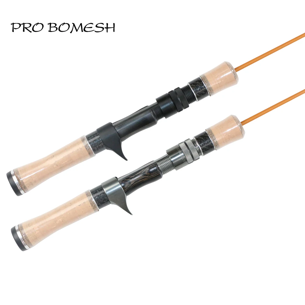 Pro Bomesh 1 Set AA Grade Cork Handle Wood Spinning Reel Seat Set 4Axis Carbon Tube Rubberized Butt Cap DIY Trout Rod Accessory