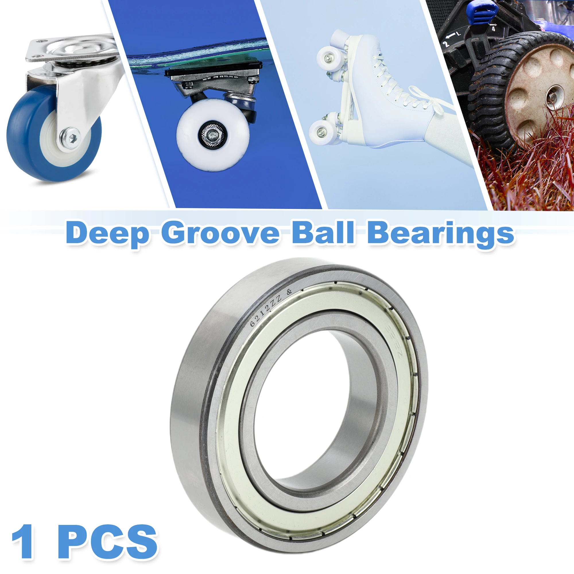 Motoforti 6212ZZ & Deep Groove Ball Bearings P0 60x110x22mm Lubricated Bearings Double Metal Seal Scooter Skateboard Wheel
