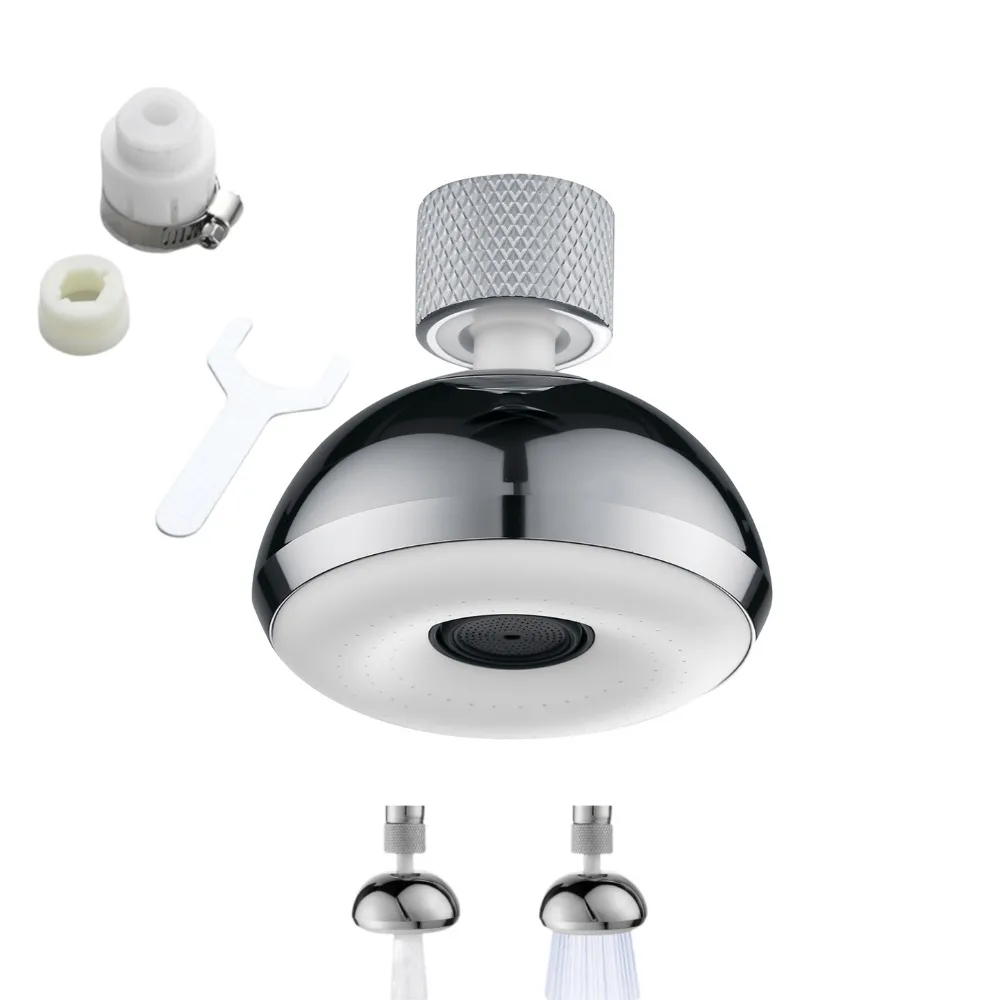 

Splash-proof 360°Rotation Faucet Aerator Adjustable 3 Water Flow Mode Universal External-thread Faucet Rust-proof Pressurized