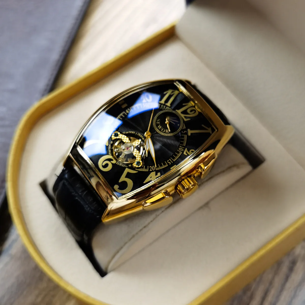 

Скандинавский стиль, автоматическая резка колес, полые механические наручные часы для мужчин, деловые простые модные часы, оптовая продажа