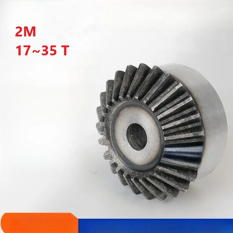 1:1 Bevel Gear 2M 17-35 Teeth 2 Module 17T 18T 19T 20T-35T 90 Degrees Meshing Angle Steel Gears Process Hole