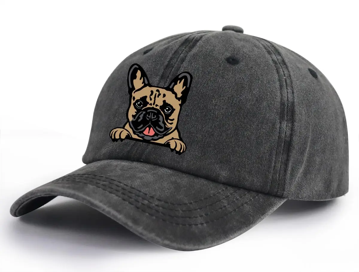 French Bulldog Baseball Cap Adjustable Printed Cotton Hat Mom Gifts for Women Men Brother Sister Son Daughter Dad