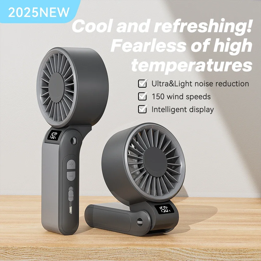 

2025 Noise Free Portable Mini Fan High speed fan 3000mAh Rechargeable Battery USB Fan Foldable Handheld Fan for Outdoor