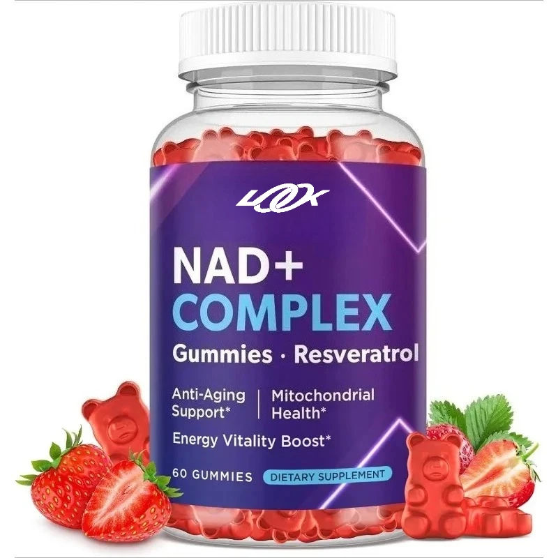 

NAD Resveratrol Jelly 1000mg, containing glycine, niacin, NAD Plus - anti-aging, cell health support, 60 gummies