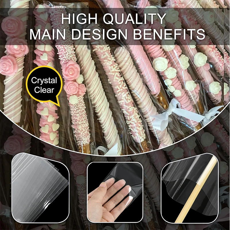 50/100 stücke Lange Süßigkeiten Cookie Tasche Transparent Zellophan Taschen Hochzeit Geburtstag Party Dekoration Lieferungen Weihnachten Geschenk