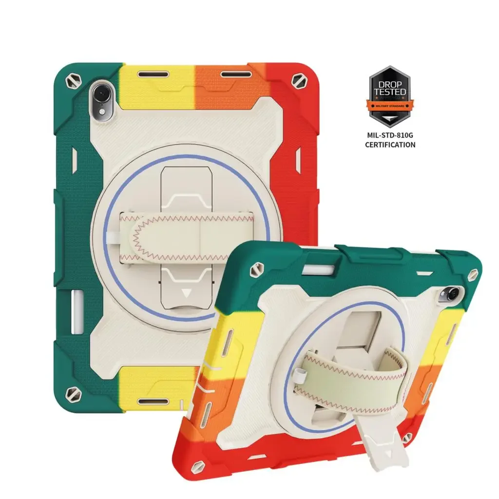 Etui z podpórką do Huawei MatePad 11 11.5 Air SE 10.4 Armor Cover do Honor Pad X8 V8 Pro X9 Obrotowe, odporne na wstrząsy z paskiem na rękę