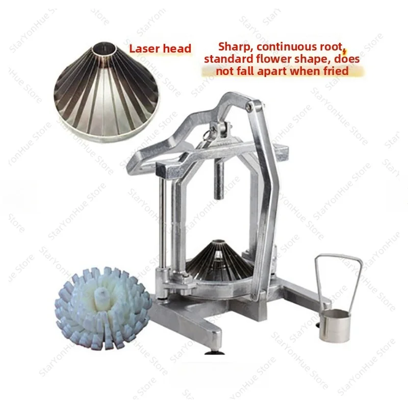 For Restaurant Kitchen, Stainless Steel Manual Onion Flower Cutter Machine, Make Blooming Onion, Food‑Grade 304 Stainless Steel