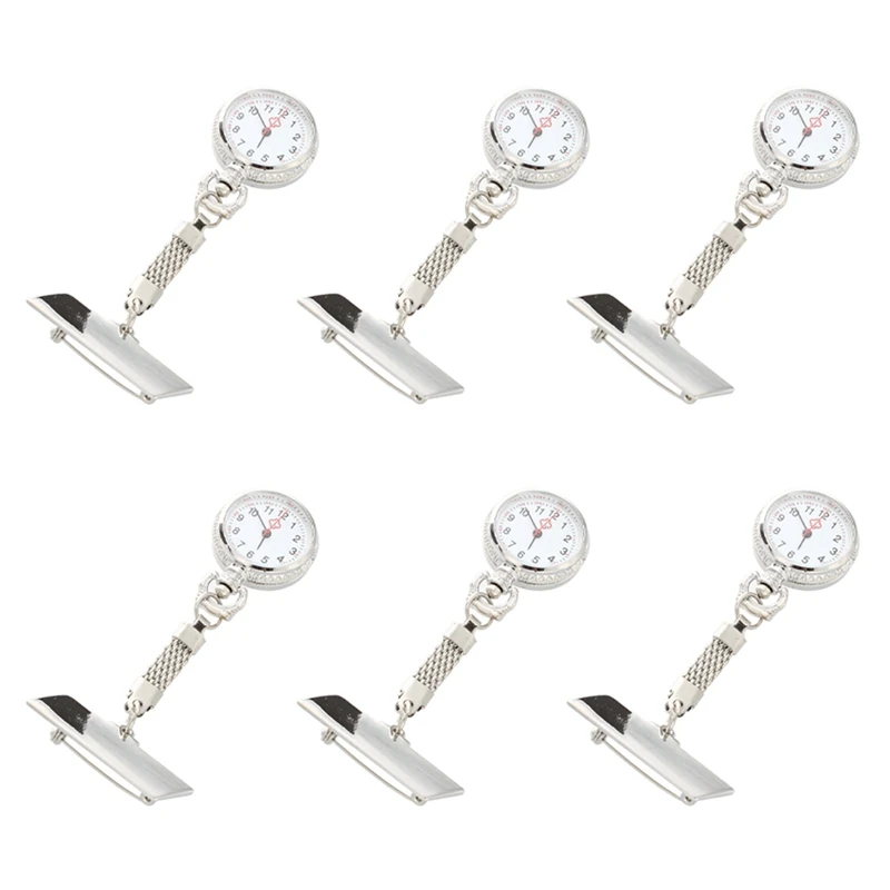 

6X Nurse Watch Quartz Movement With Brooch Pin